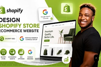 design shopify website, online ecommerce store, and google search console setup