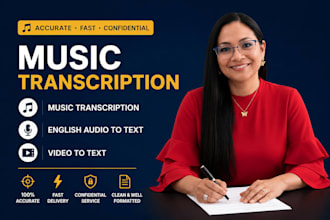 do music transcription, transcribe any english audio to text, video to text