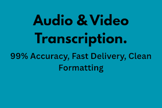 do professional audio and video transcription and data entry