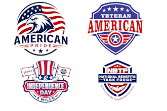 create a patriotic american flag logo themed t shirt design