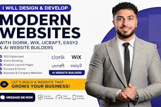 design dorik wix ucraft ai website with SEO business optimization 10web website