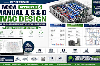 perform hvac design and acca manual j load calculations design using wrightsoft