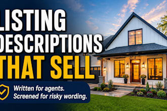 write SEO real estate listing descriptions for realtors