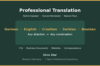 translate german, english, croatian, serbian and bosnian text