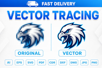 vector tracing, recreate logo in vector, redraw, convert image to vector