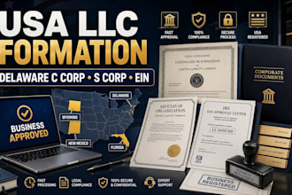 register your llc, delaware c corp, s corp and get ein for us business