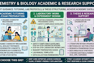 tutor chemistry biology, design lab protocols and thesis research framewo