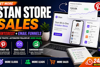 do stan store marketing with email flows and pinterest traffic