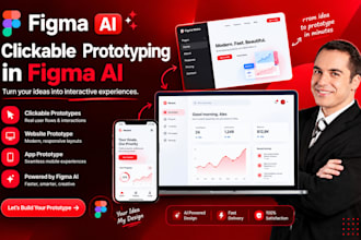 create clickable prototyping in figma ai, website prototype, app prototype