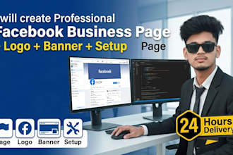 create and setup facebook business page with logo and banner