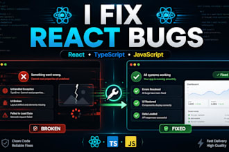 fix bugs and issues in your react typescript web application