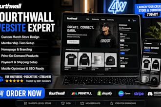 design fourthwall website, merch store and memberships