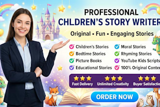 write engaging children story bedtime story kids book and rhyming story