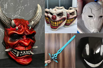 sculpt print and paint 3d dj mask cosplay halloween mask with shipping