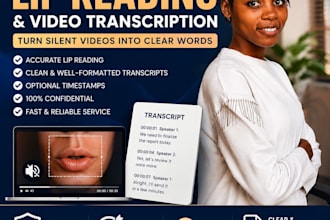 professionally lip read and transcribe silent or unclear videos