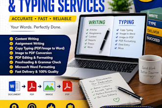 be a best choice for content writing, pdf to work typing, copy paste
