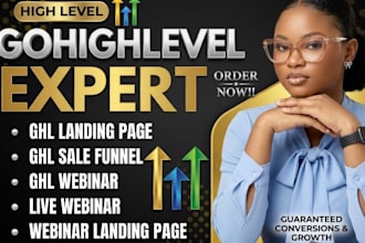 build gohighlevel webinar funnel, automation and landing page