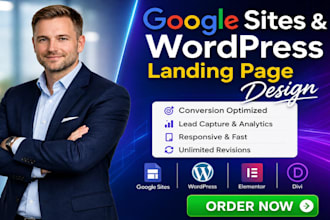 build google sites wordpress landing page design elementor pro and divi builder