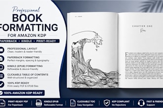 format your paperback and kindle book for amazon KDP publishing