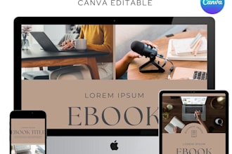 design professional lead magnet, canva ebook workbook, freebie and canva templat
