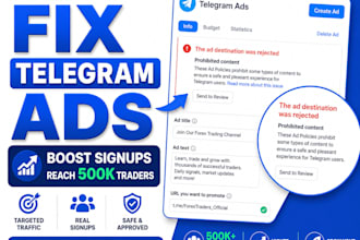 fix telegram ads, boost signups and reach 500k targeted traders