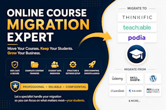 migrate clone or copy your online course to thinkific teachable podia
