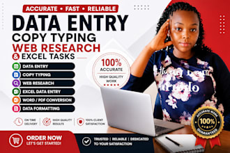 do pdf, data entry, copy typing, web research, and excel