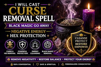 cast curse removal spell, black magic go away negative energy, hex protection