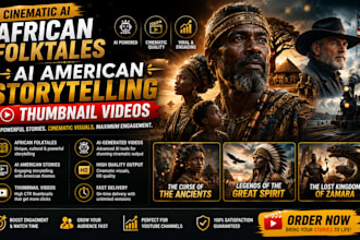do captivating ai african folktale, kid story animation video for social media