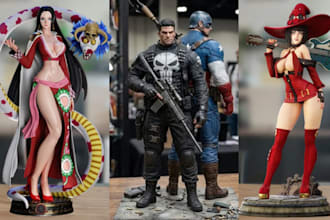 print and paint custom 3d model action miniature figure statue stl file in resin