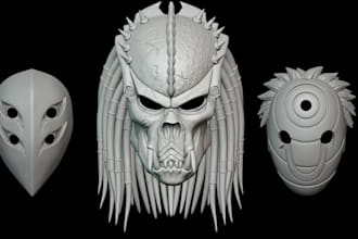 sculpt 3d mask 3d helmet cosplay armor prop anime mask for 3d printing