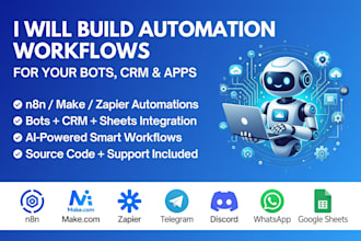 build automation workflows for bots CRM and payments