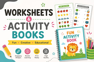 design engaging worksheets and activity books for kids