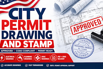 seal stamp architectural blueprint autocad mep plan house plan adu garage in USA