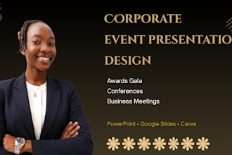 design a moderate and professional event presentation