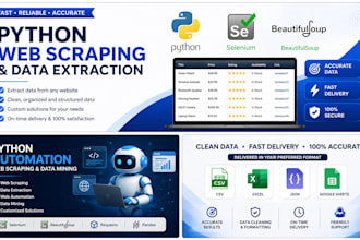 do python web scraping, data extraction, and automation