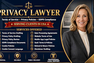 draft or review terms of service, privacy policies, gdpr compliance documents