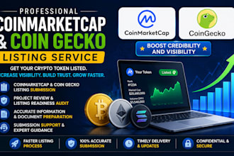 submit and assist your crypto token coinmarketcap and coingecko listing