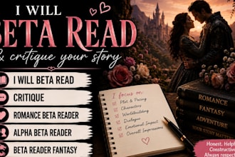 write and beta read, critique, romance beta reader,alpha beta reader and fantasy
