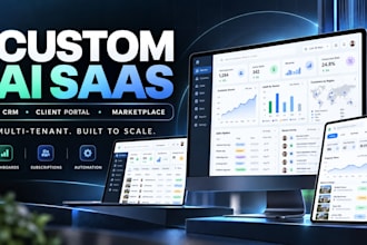 build custom ai saas crm, client portal or b2b marketplace saas web application
