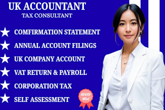 prepare UK company account file ct600 sa100 cs01 vat returns hmrc submission