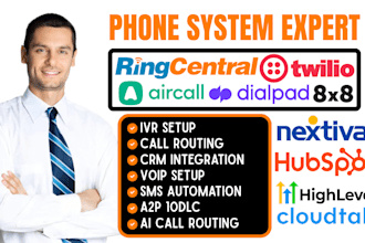 set up ringcentral aircall dialpad nextiva twilio 8x8 phone system integration
