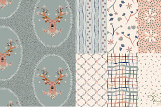 design a repeating pattern for textiles or wallpaper