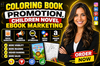 promote viral coloring book, children novel ebook marketing, sales funnel ads