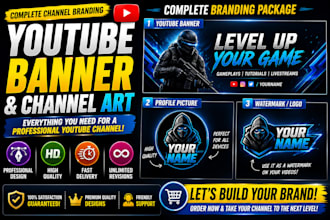 design professional youtube banner and channel art