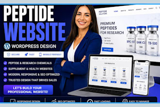 design a premium peptide website or research chemical wordpress website