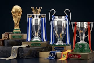 design 3d trophy, medal and award designs in stl or 3mf file for 3d printing