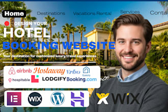 design wordpress direct booking website, airbnb website, lodgify, guesty website