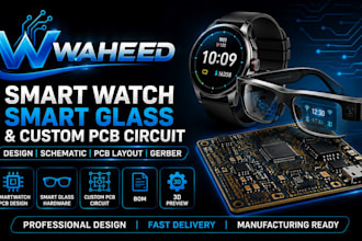 design smartwatch, smart glasses, wearable pcb and custom electronic circuit