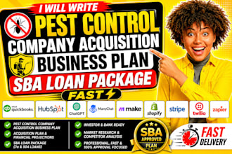 write pest control company acquisition business plan sba loan fast